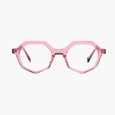 Montura de acetato compostable color rosa modelo Roma de Proud eyewear