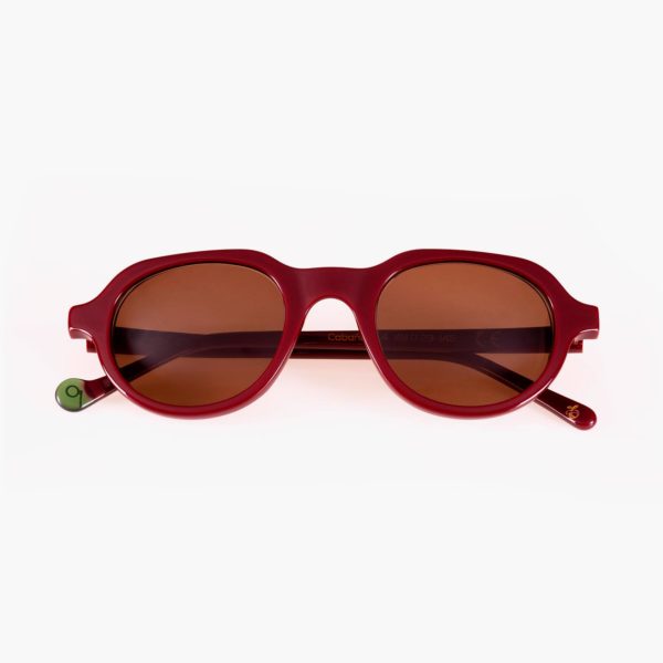 Youth Compostable Framed Sunglasses in Garnet