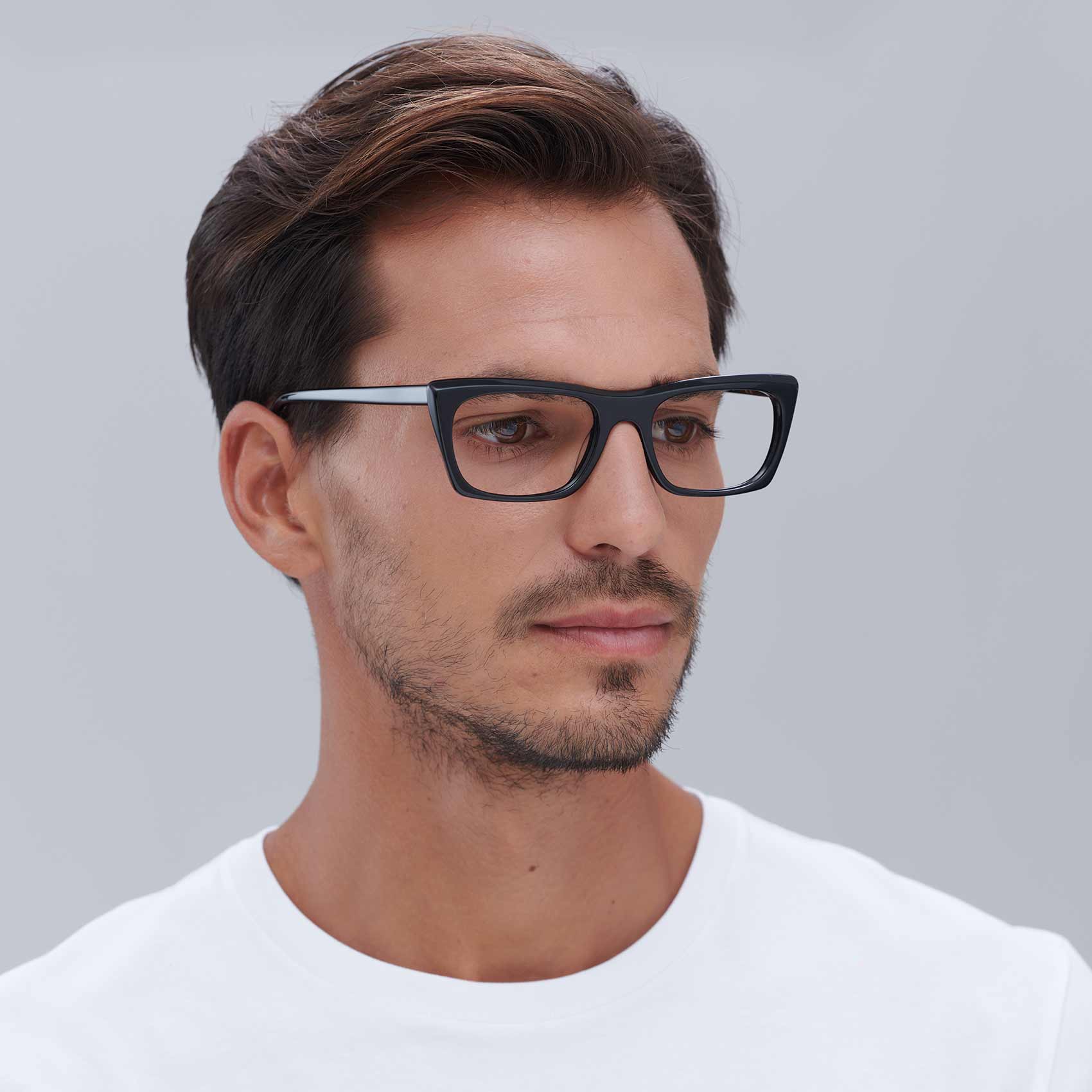 Malvarrosa gafas graduadas para hombre en color negro
