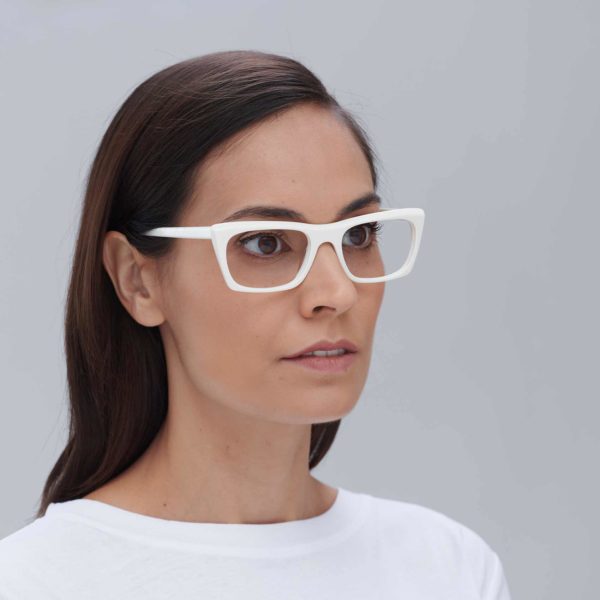 White compostable frame Malvarrosa prescription glasses
