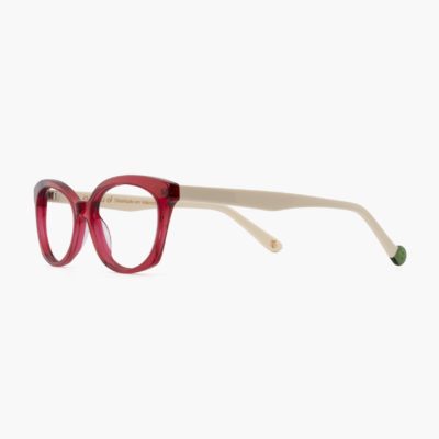 Side view Women's La Concha Subtle Glasses by Proud Eyewear red and cream
