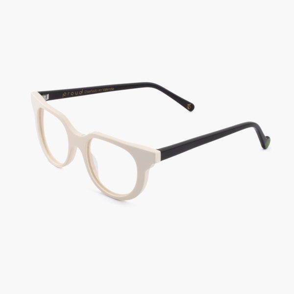 Perspective La Granadella women's flirty white prescription glasses for women by Proud Eyewear