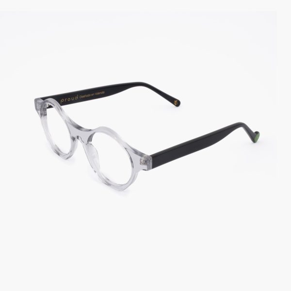 Perspective Proud eyewear round design Proud eyewear Punta Paloma translucent two-tone glasses