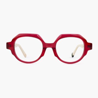 Rodas ergonomic design glasses from Proud Eyewear in red and white